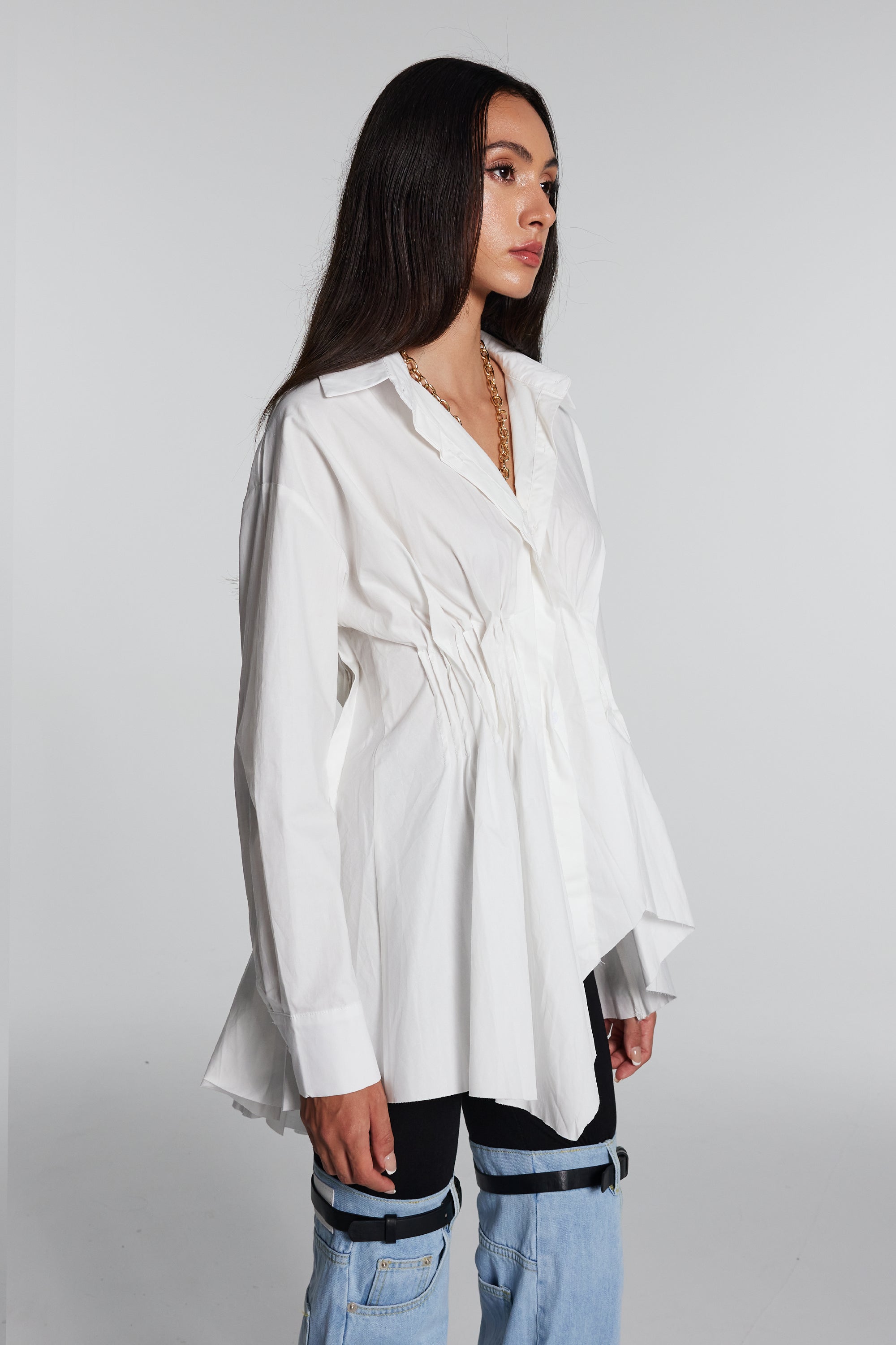 Alexia Bodycon Asymmetric Shirt
