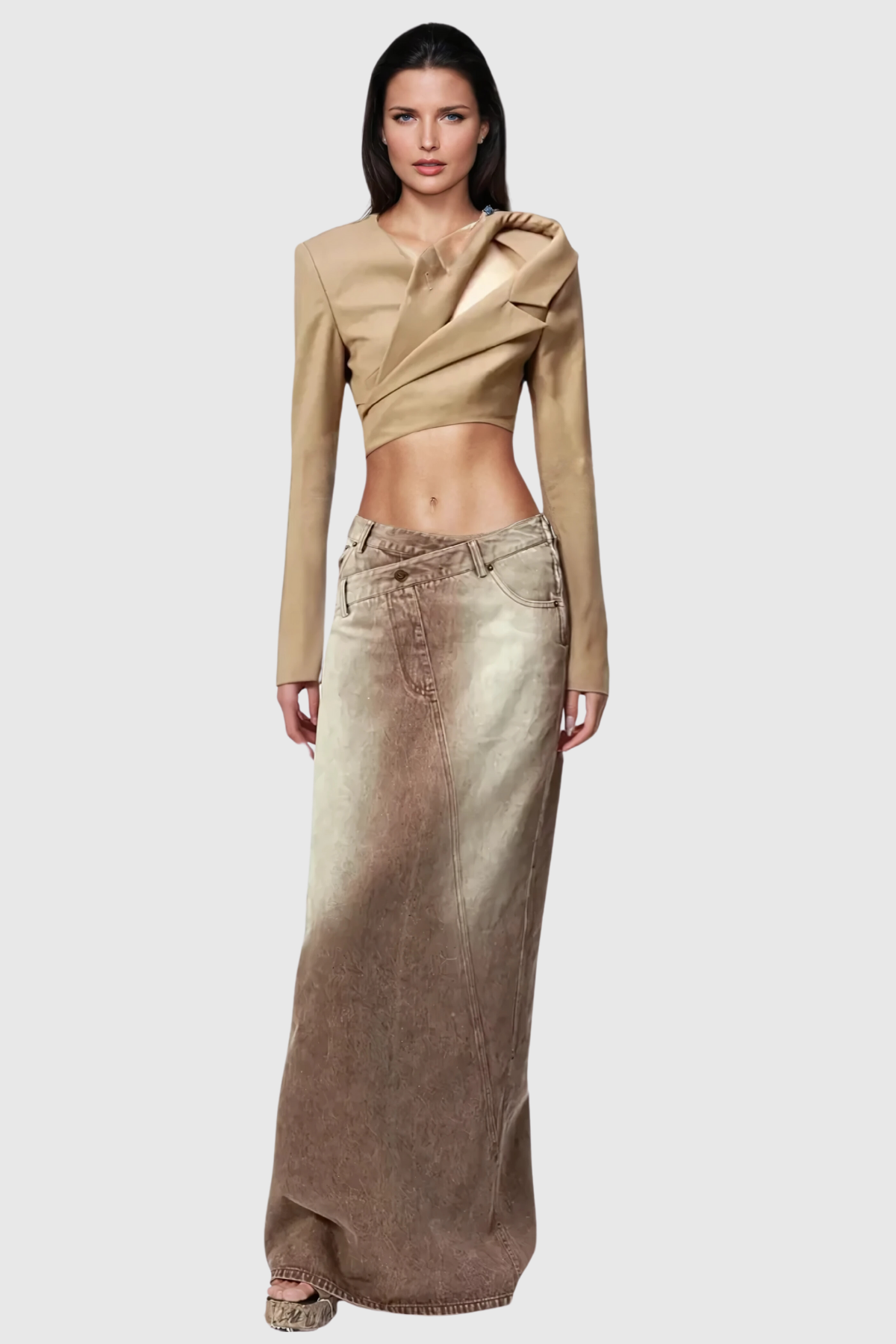 Alisa Hayley Asymmetric Denim Skirt