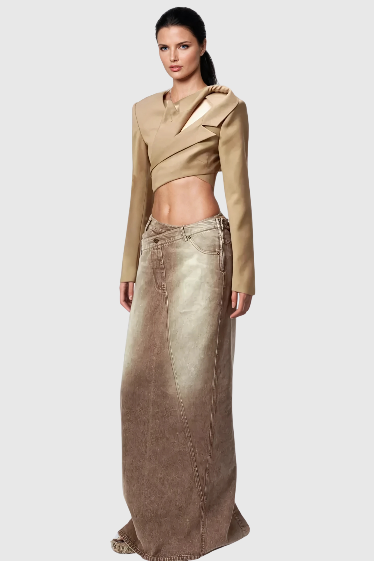Alisa Hayley Asymmetric Denim Skirt