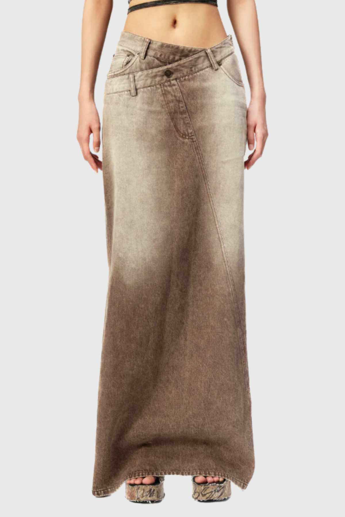 Alisa Hayley Asymmetric Denim Skirt