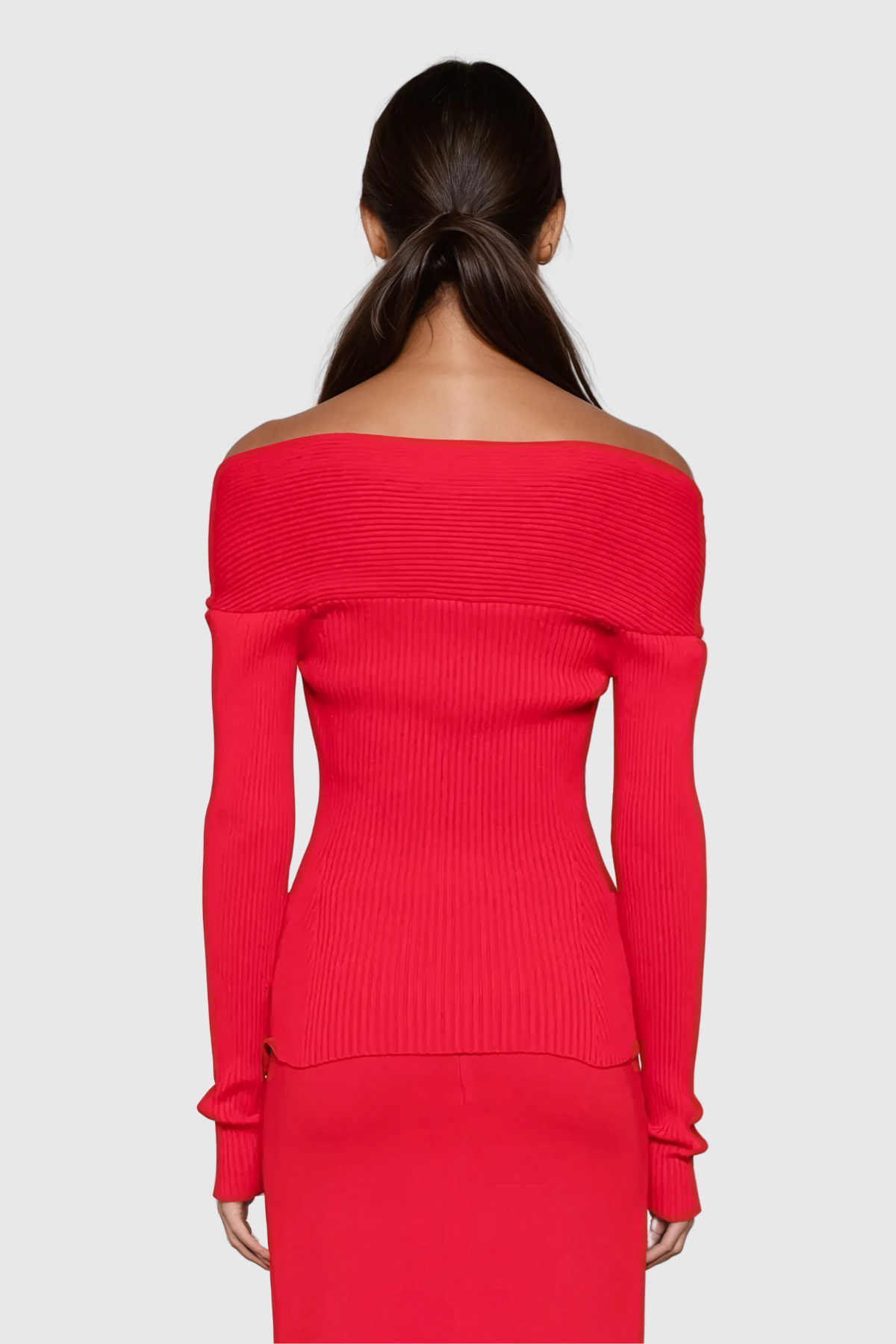 Alistair Low Neck Knit Top In Red