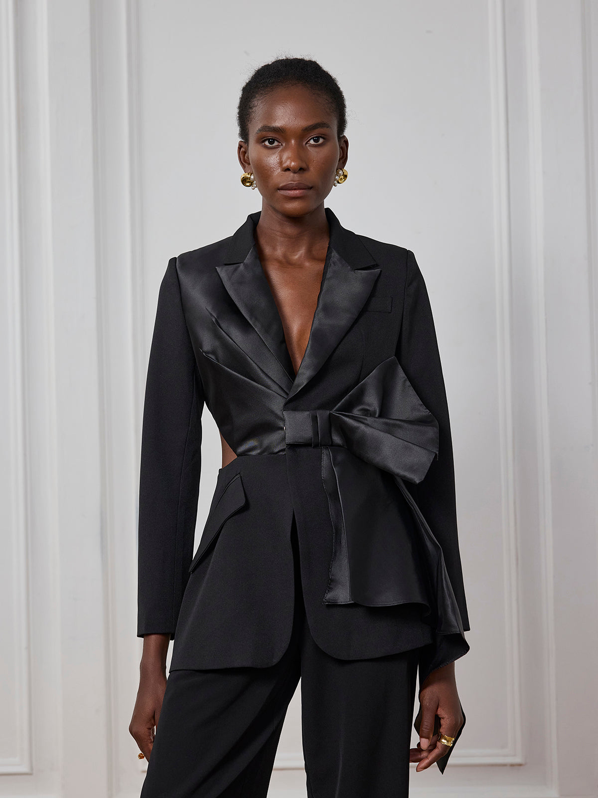 Alma Bodycon Hollow Bow Blazer