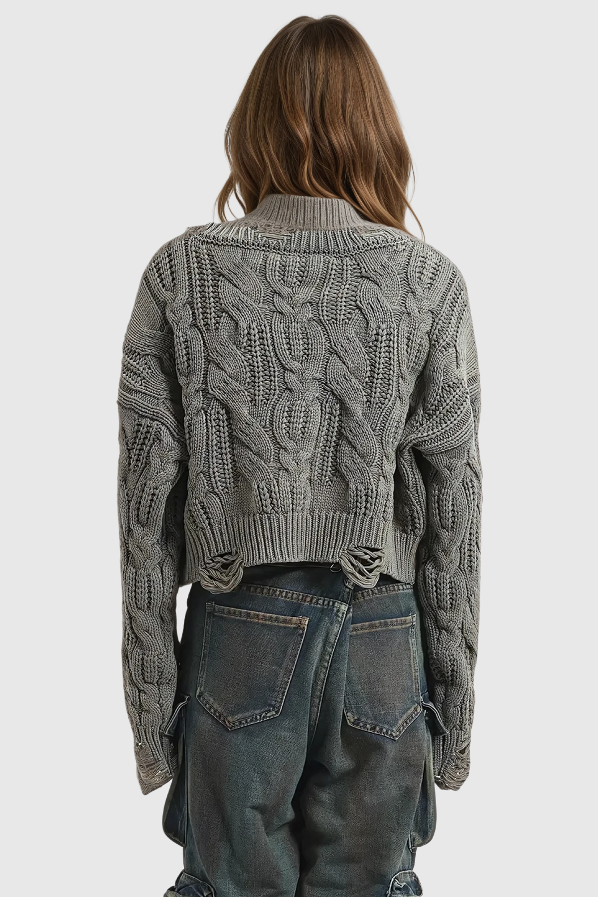 Almondine Torn Asymmetric Knit Top