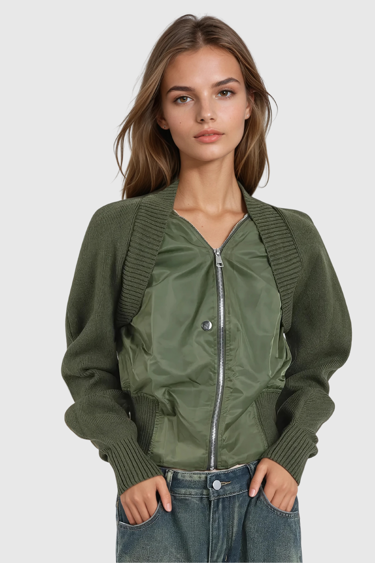 Almudena Deconstruct Zipper Knit Top