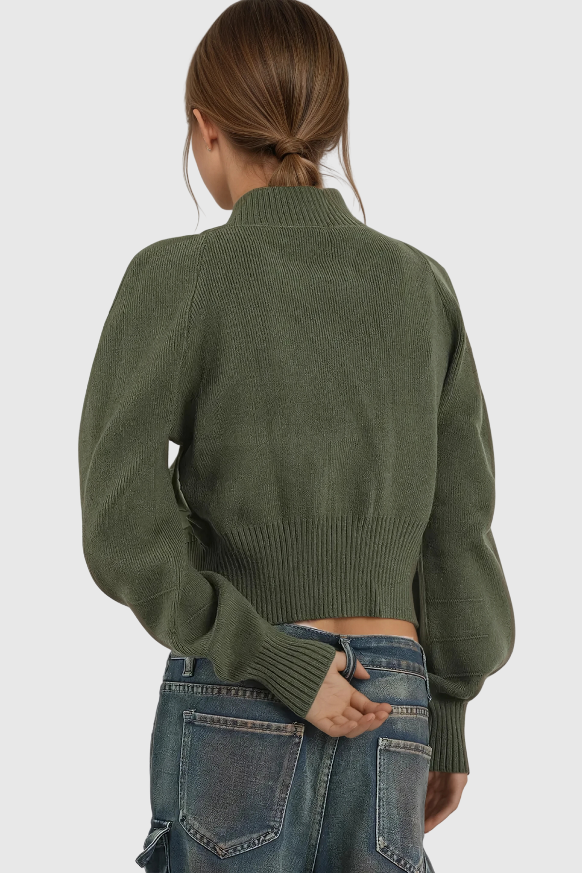 Almudena Deconstruct Zipper Knit Top