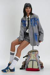 Alysha Graffiti Lapel Blazer