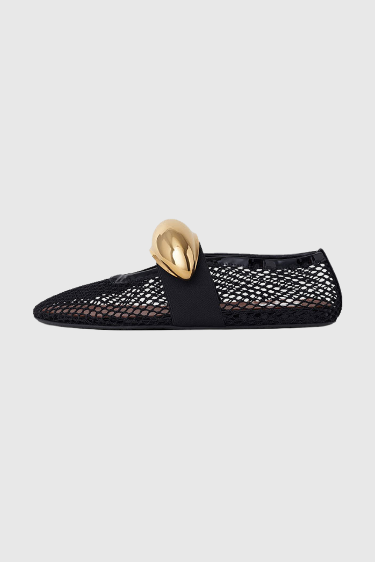 Aria Hollow Buckle Fishnet Flats
