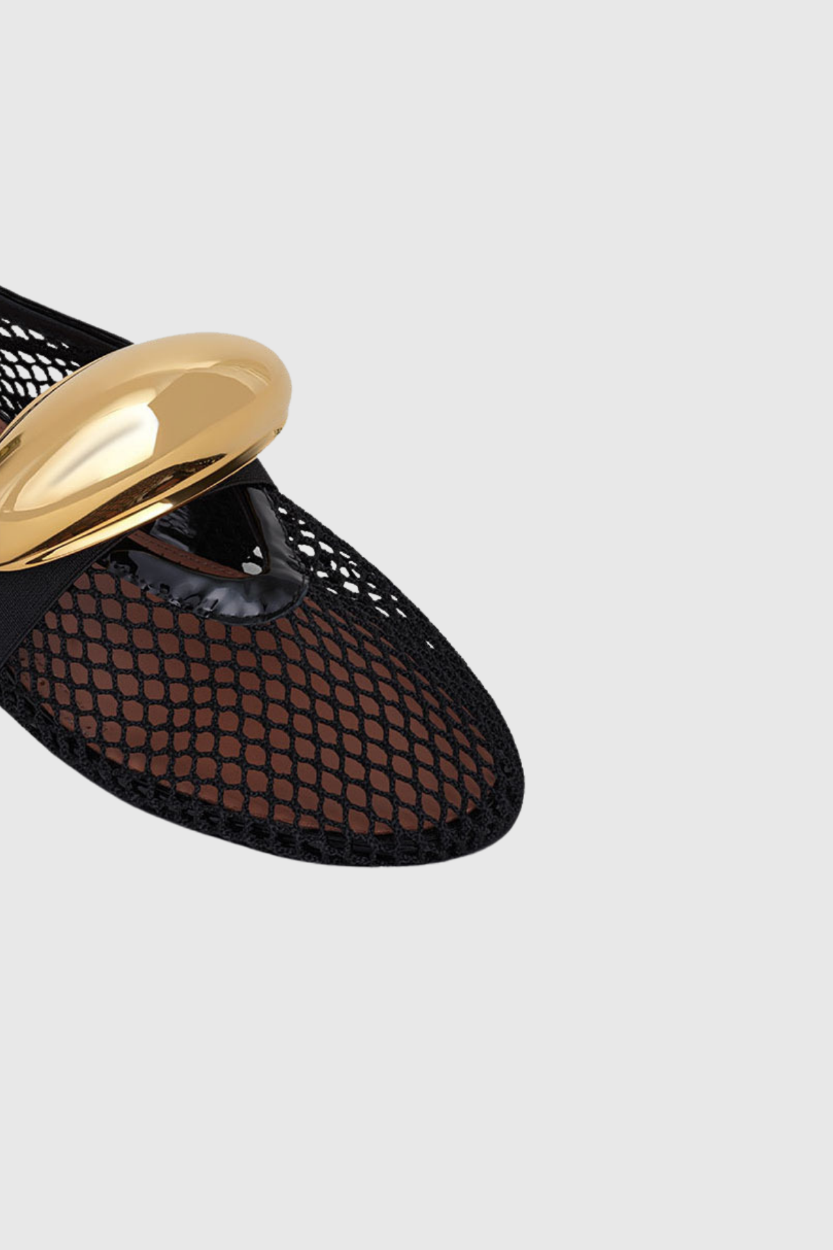 Aria Hollow Buckle Fishnet Flats
