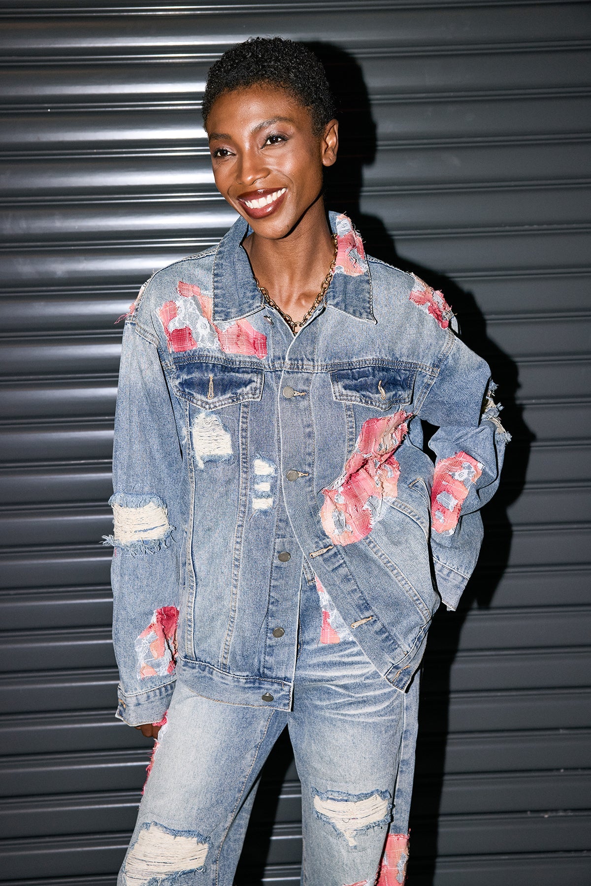 Avni Lace Torn Denim Jacket