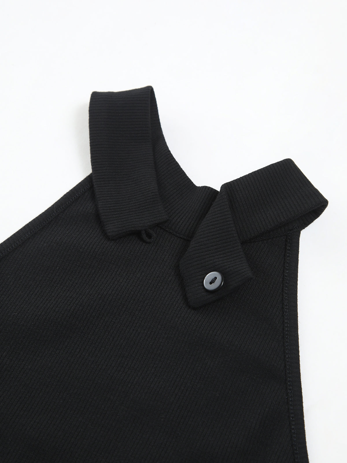 Zweifarbiges Neckholder-Kurzkleid mit Puffärmeln