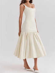 Langes Camisole-Sommerkleid mit Rüschen