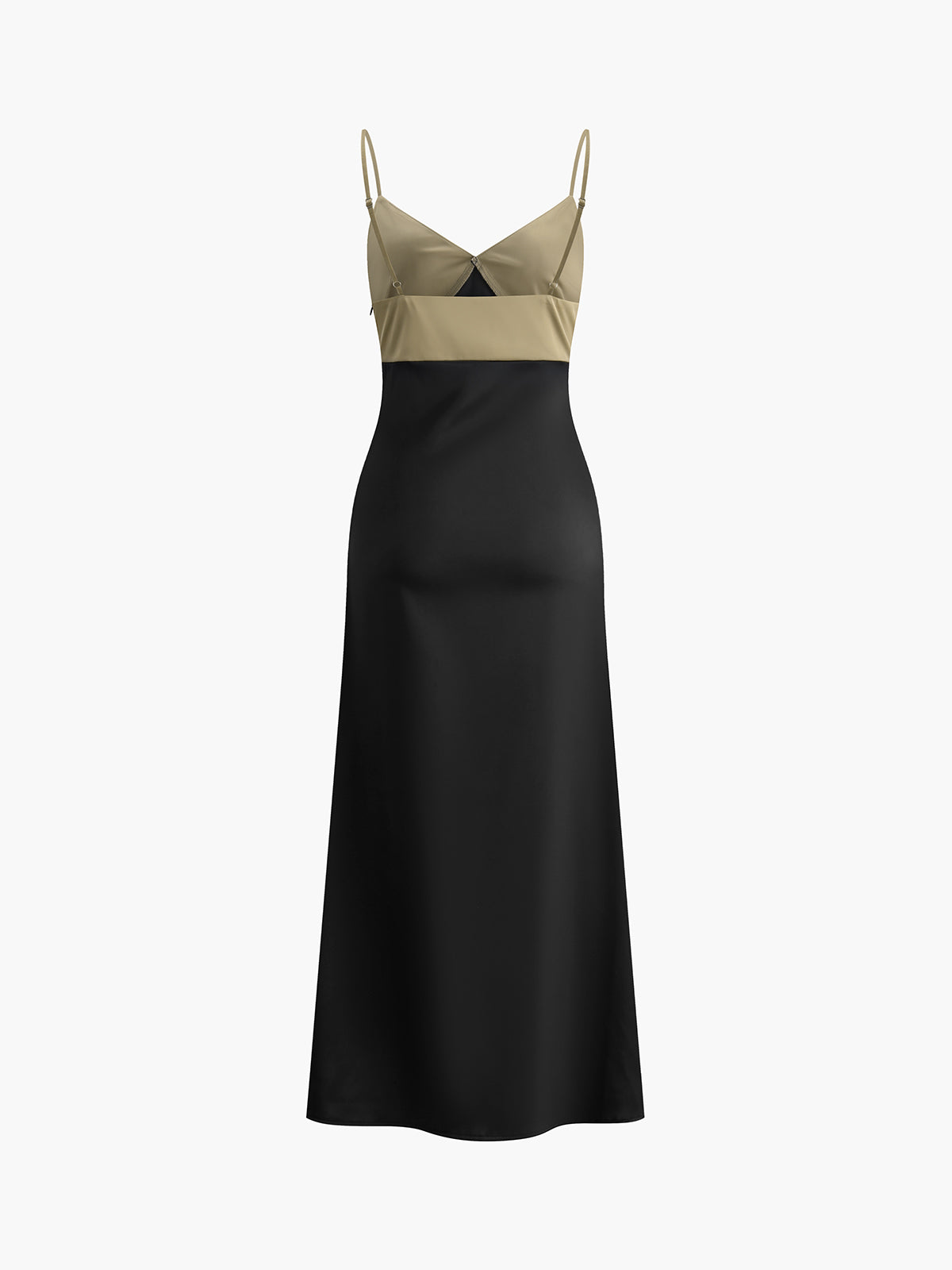 Zweifarbiges langes Camisole-Kleid