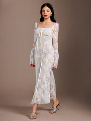 Lace Ruffle Flowy Dress