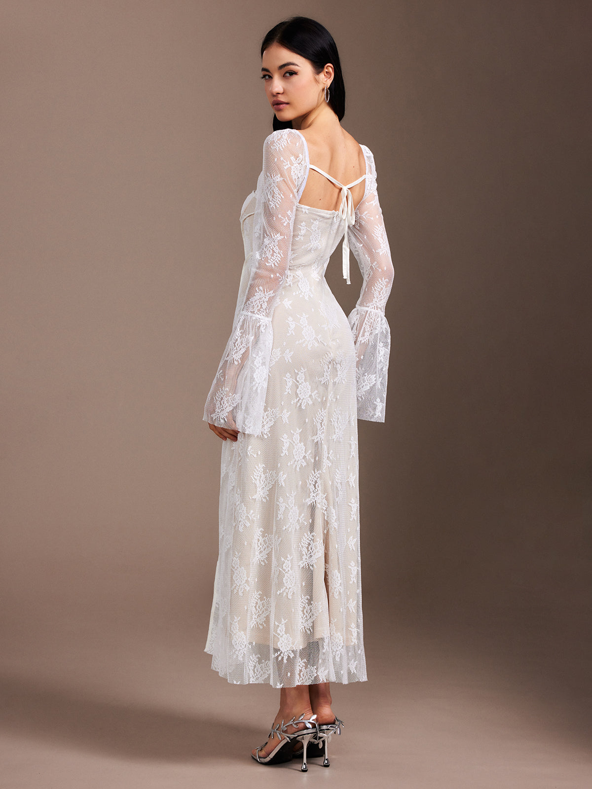 Lace Ruffle Flowy Dress