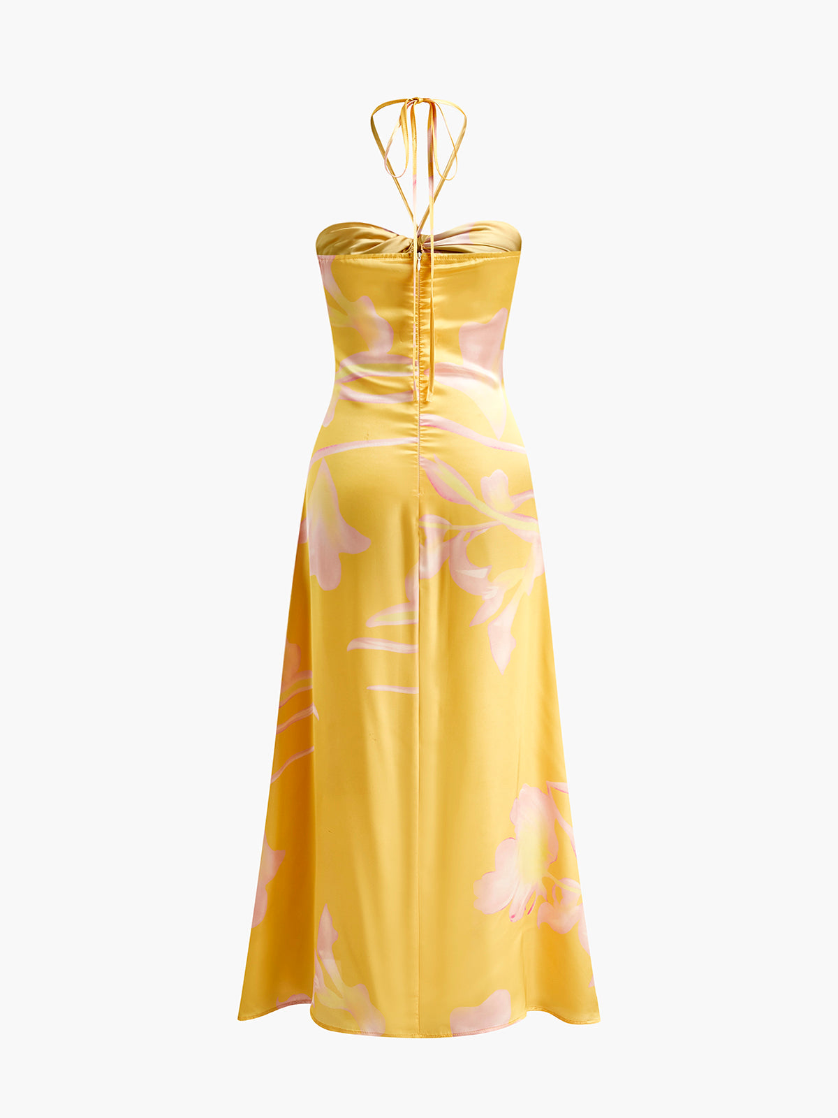 Halter Backless Printed Long Dress