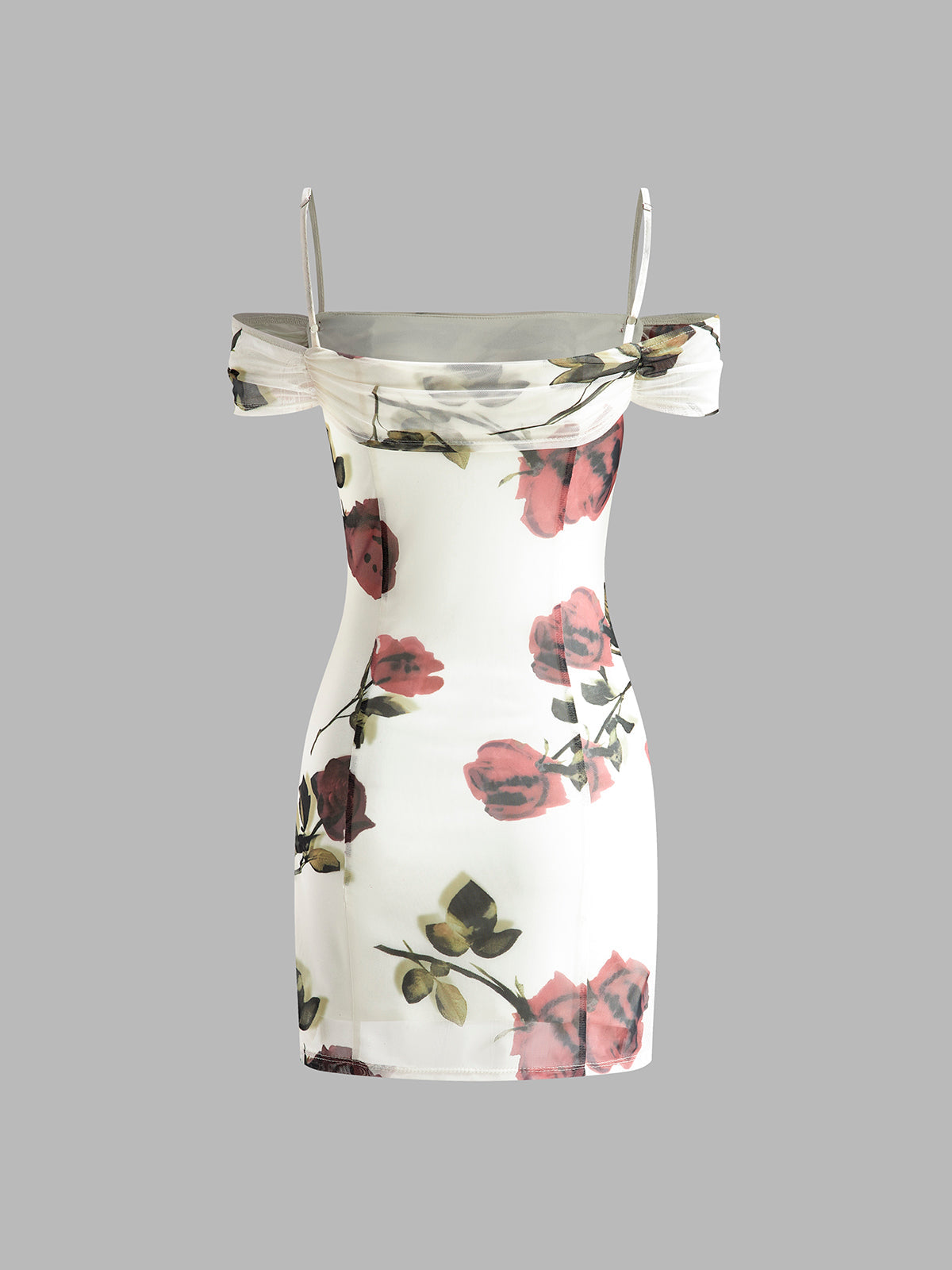 Floral Printed Tulle Cami Dress