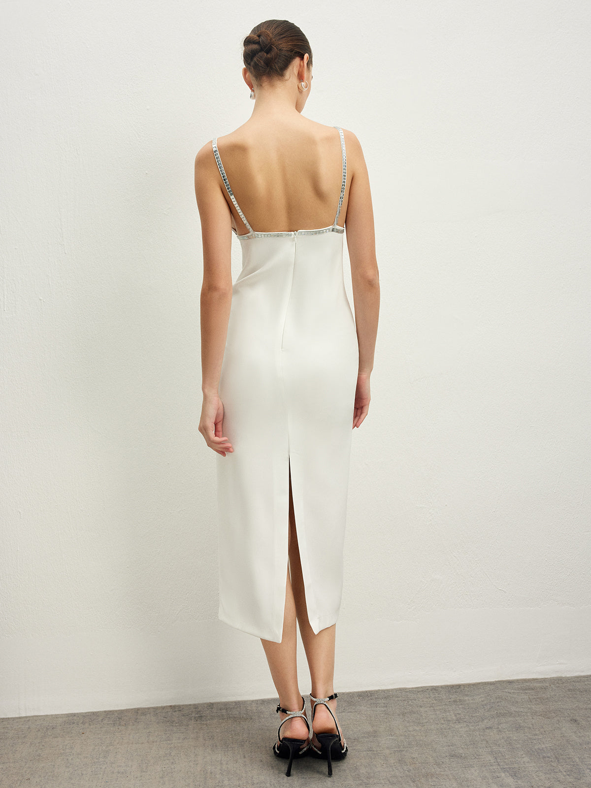 Metal Trim Split Cami Dress