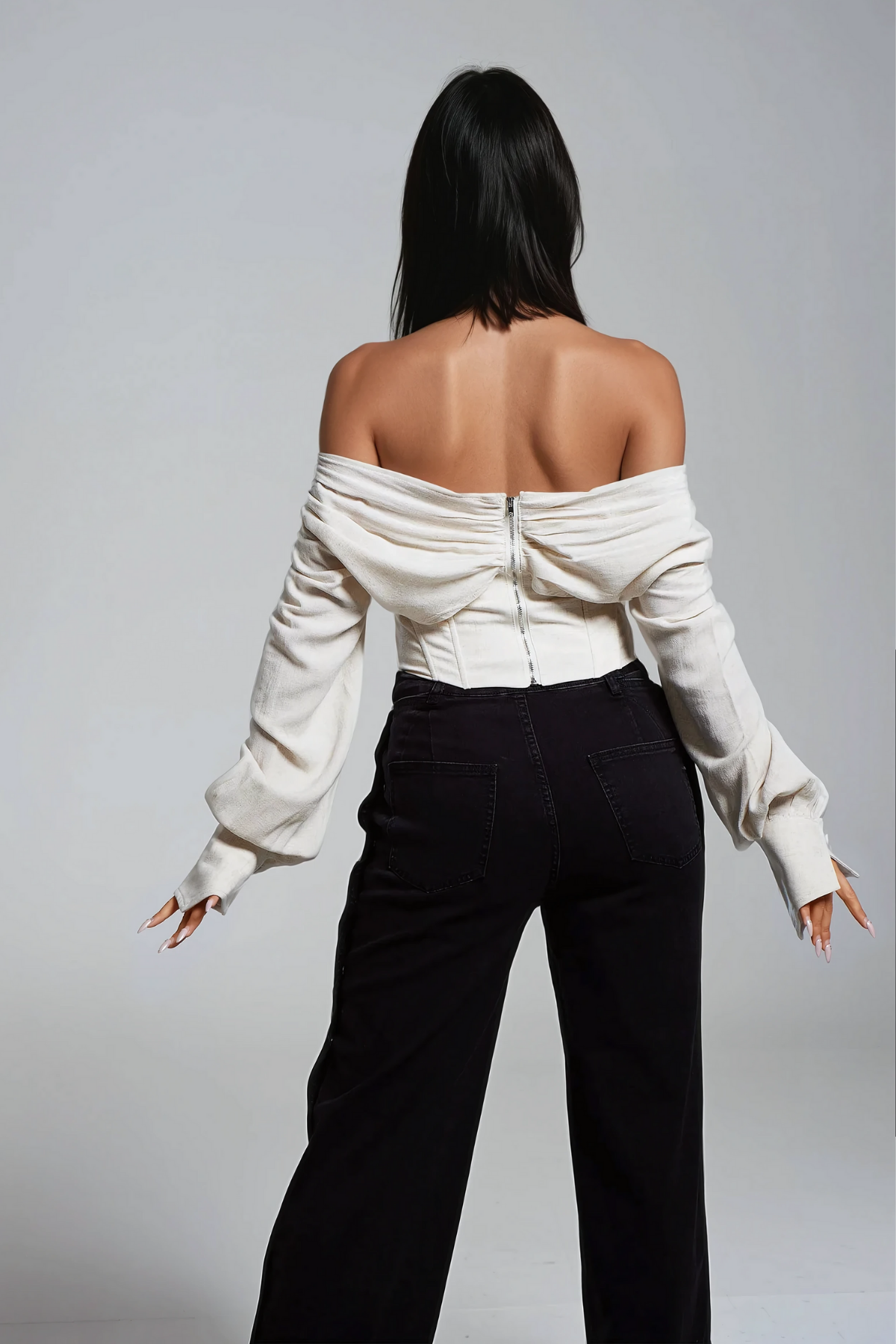 Ballad Off Shoulder Lace Up Corset Top