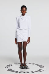 Celeste Shoulder Pad Flower Ruched Dress
