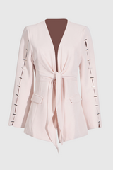 Chandler Cutout Plunge Lace Up Blazer