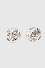 Cheyenne Round Asymmetric Earrings In Silver