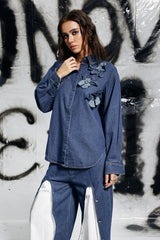 Gina Flower Denim Shirt
