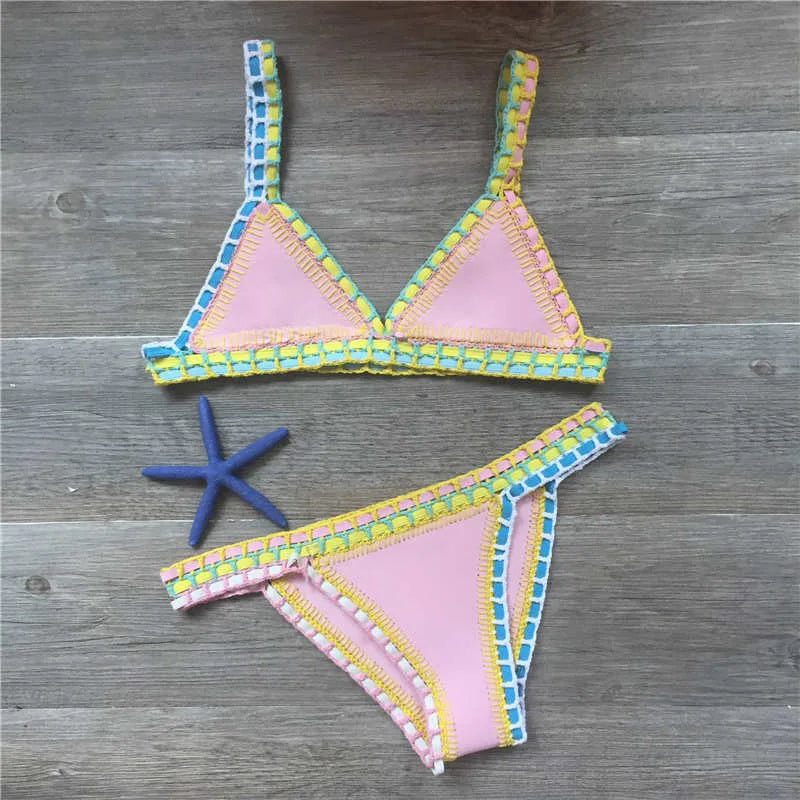 Sexy Bikinis  Summer Women Swimsuit Hand Crocheted Bikini Set Swimwear Beach Bathing Suit Biquini Female Monokini