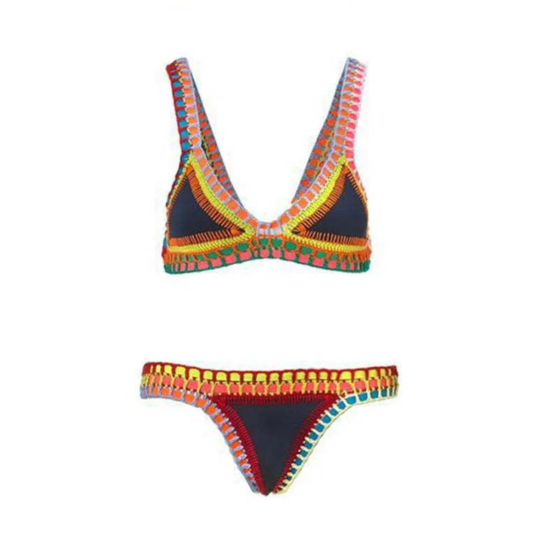 Sexy Bikinis  Summer Women Swimsuit Hand Crocheted Bikini Set Swimwear Beach Bathing Suit Biquini Female Monokini