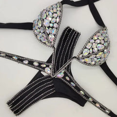 2020 venus vacation V collar rhinestone swimwear daimond bikini set push up swimsuit bling stones bathing suit