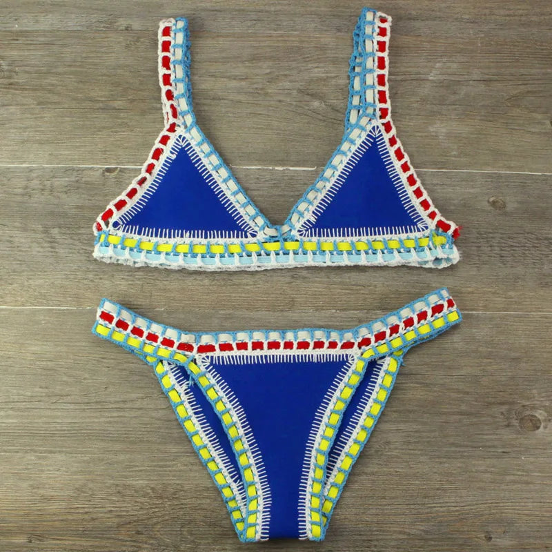 Sexy Bikinis  Summer Women Swimsuit Hand Crocheted Bikini Set Swimwear Beach Bathing Suit Biquini Female Monokini