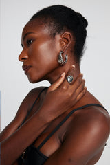 Henley Glossy Drop Rings In Silver