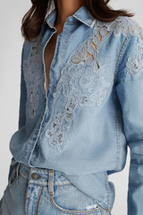 Henry Lace Ombre Denim Shirt