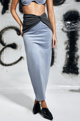 Hollister Twist Ruch Skirt In Blue
