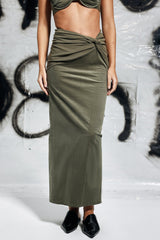 Hollister Twist Ruch Skirt In Green