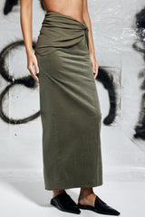 Hollister Twist Ruch Skirt In Green