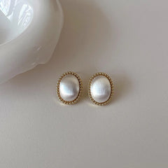 Two Color Tone Oval Earrings