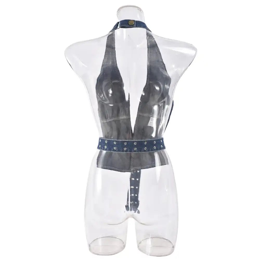 Eliane Denim Halter Top
