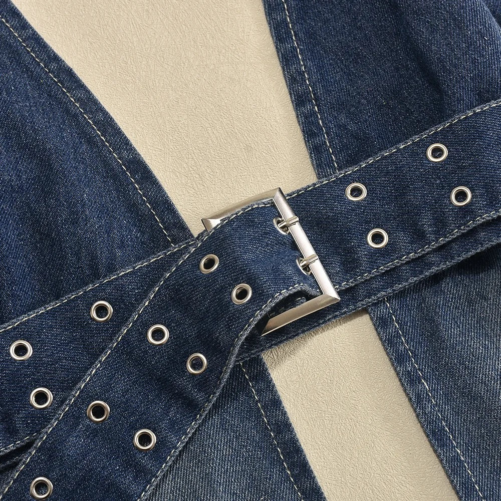 Eliane Denim Halter Top