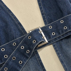 Eliane Denim Halter Top