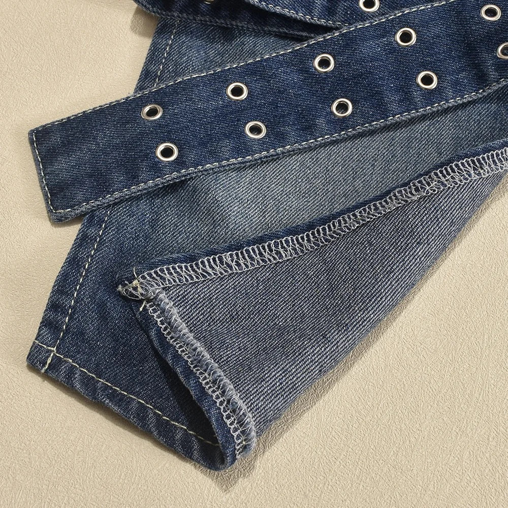 Eliane Denim Halter Top