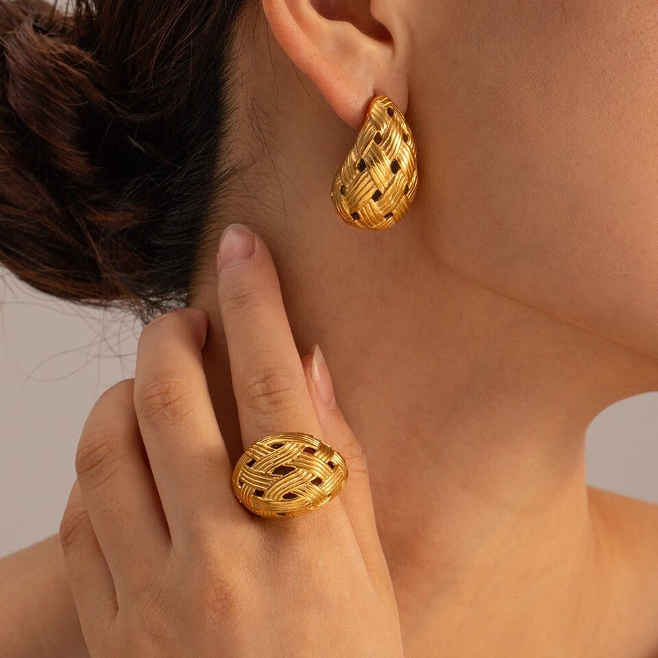 Braided Texture Drop Earrings