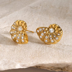 Conch Rhinestone Earrings