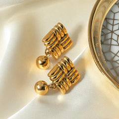 Vintage Knit Ball Earrings