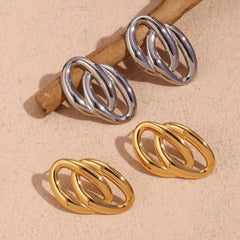 O-shaped Double Loop Earrings