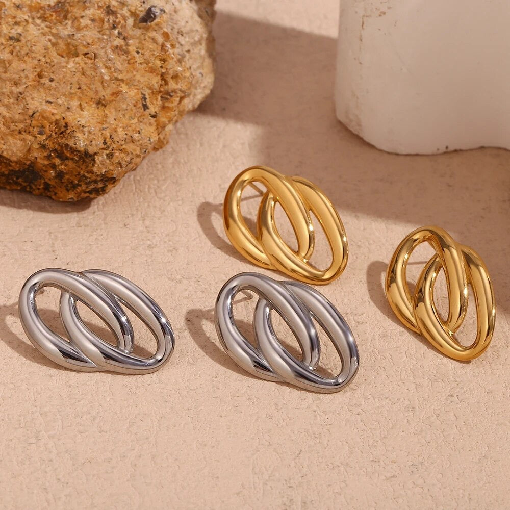 O-shaped Double Loop Earrings