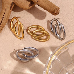 O-shaped Double Loop Earrings