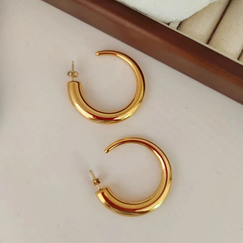 C hoop earrings