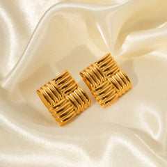 Square Ribbed Earrings