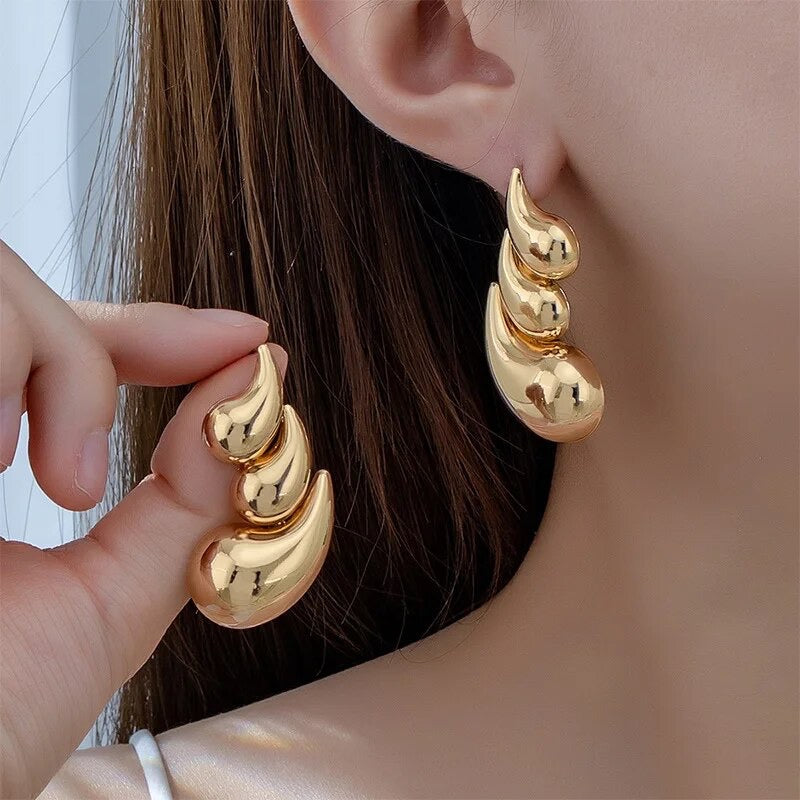 Water Drop Petal Stud Earrings