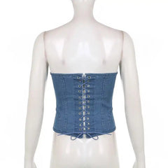 Riley Denim Corset Top